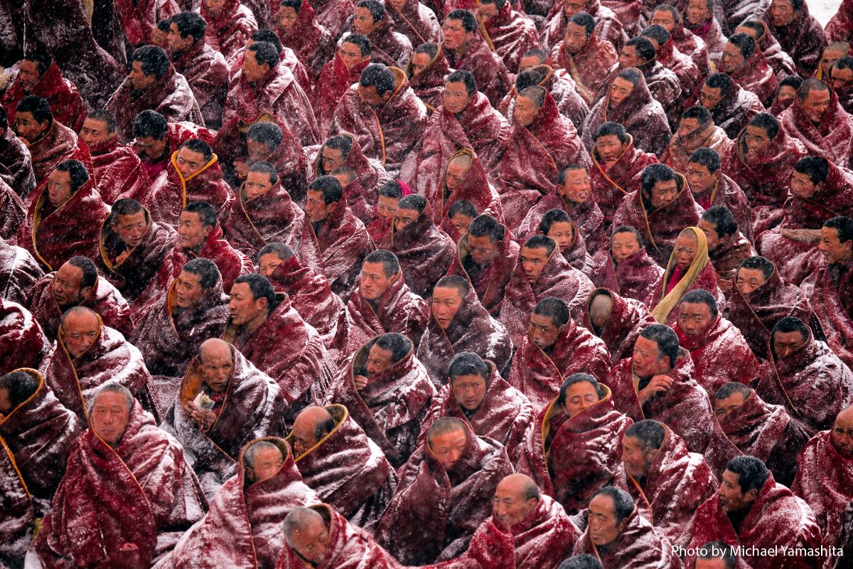 Tibetan monks in Labrang, Gansu, China.